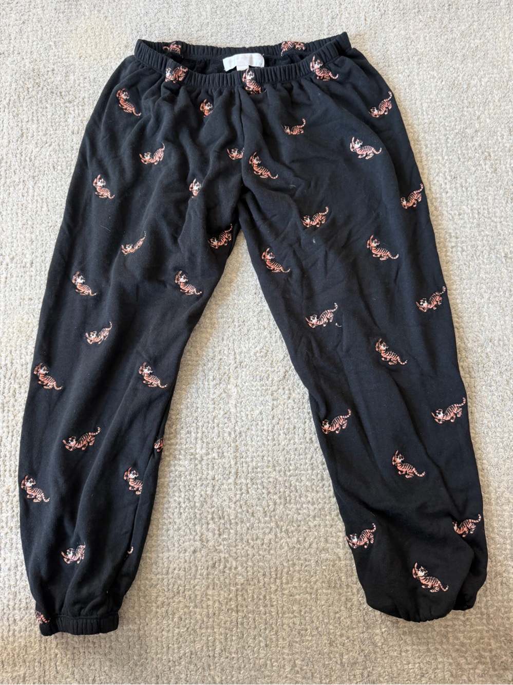 Women’s Black Tiger Print Jogger Pants